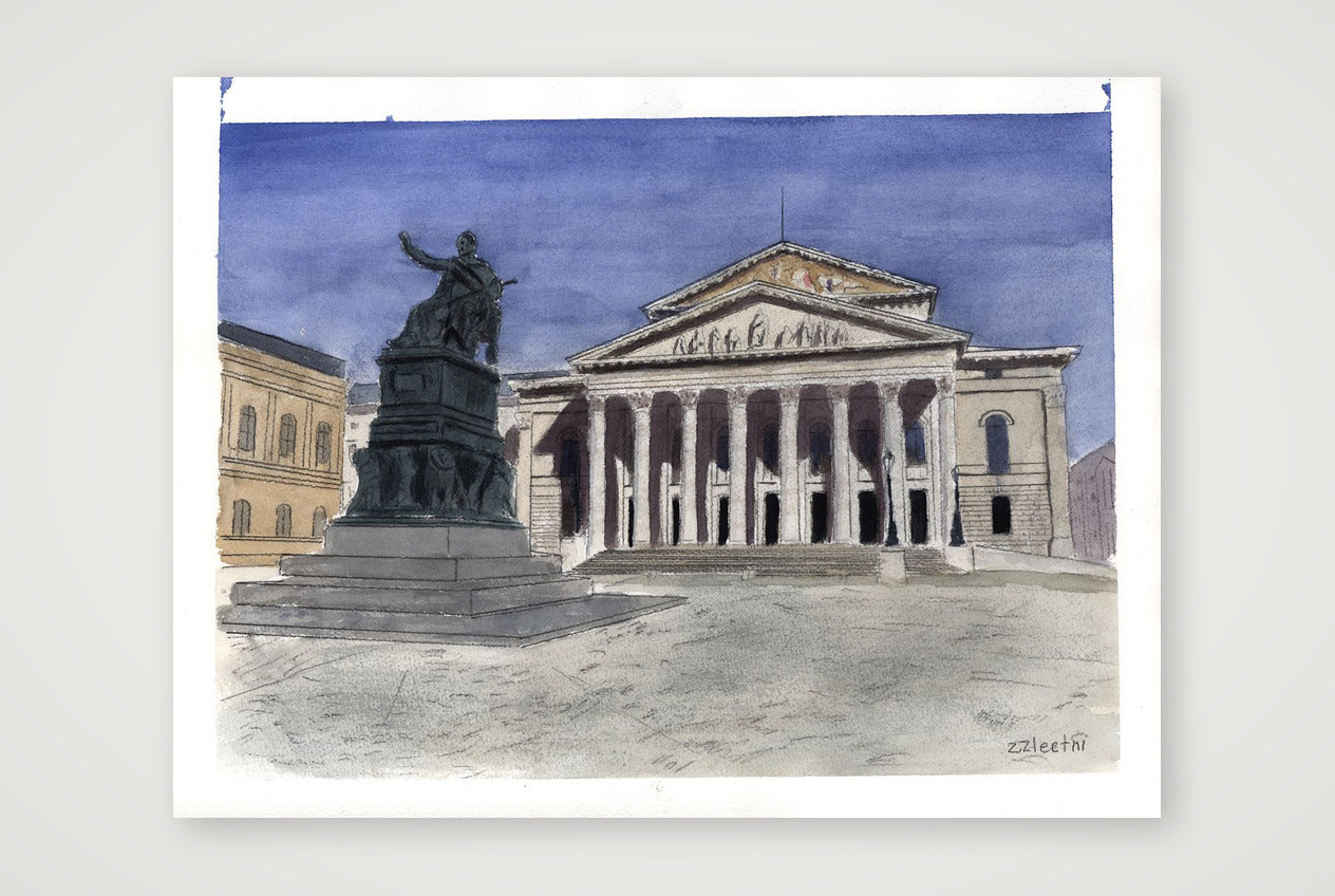 Münchner National Theater — 40×30cm, 16×12" Print only