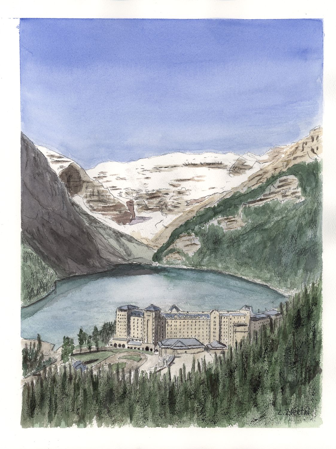 Lake Louise 2 - Watercolor