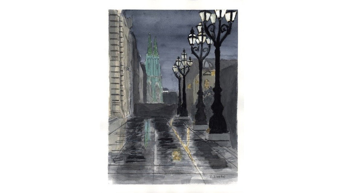 Decorating With Original Architectural Watercolor Paintings