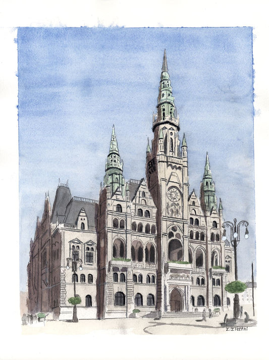 Reichenberger Rathaus Watercolor