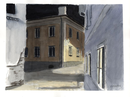 Hallstatter Gasse bei Nacht