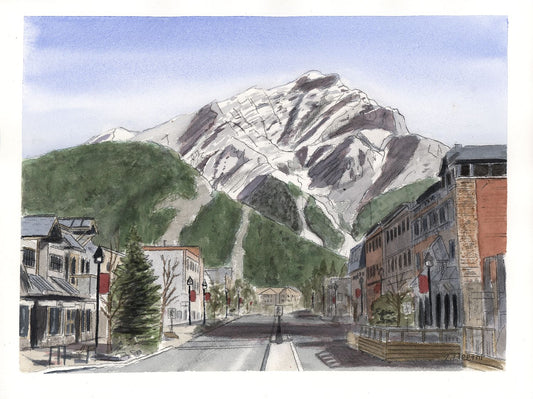 Banff Avenue 2 - Watercolor