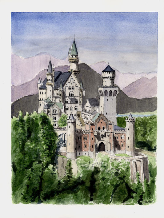 Schloss Neuschwanstein - Watercolor