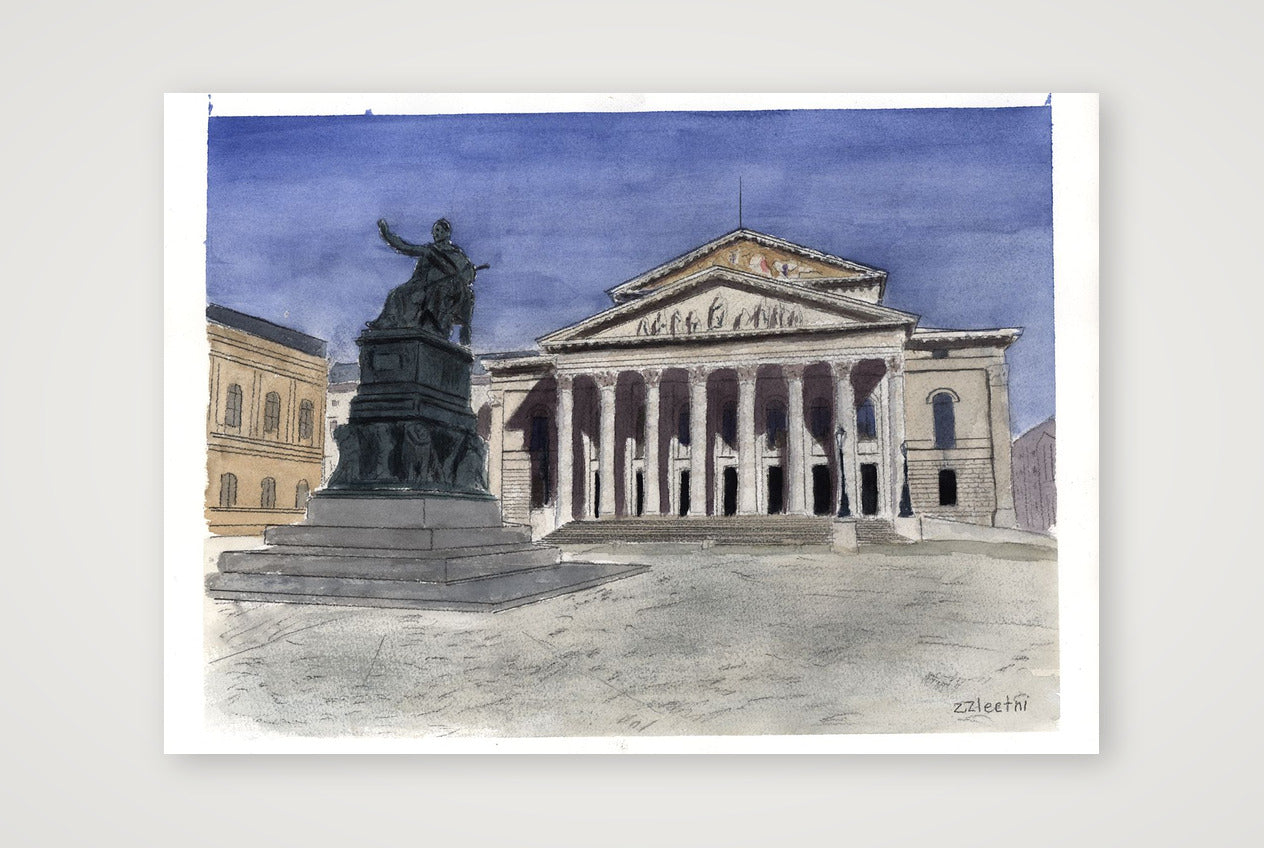 Münchner National Theater — A4 (30×21cm, 12×8") Print only