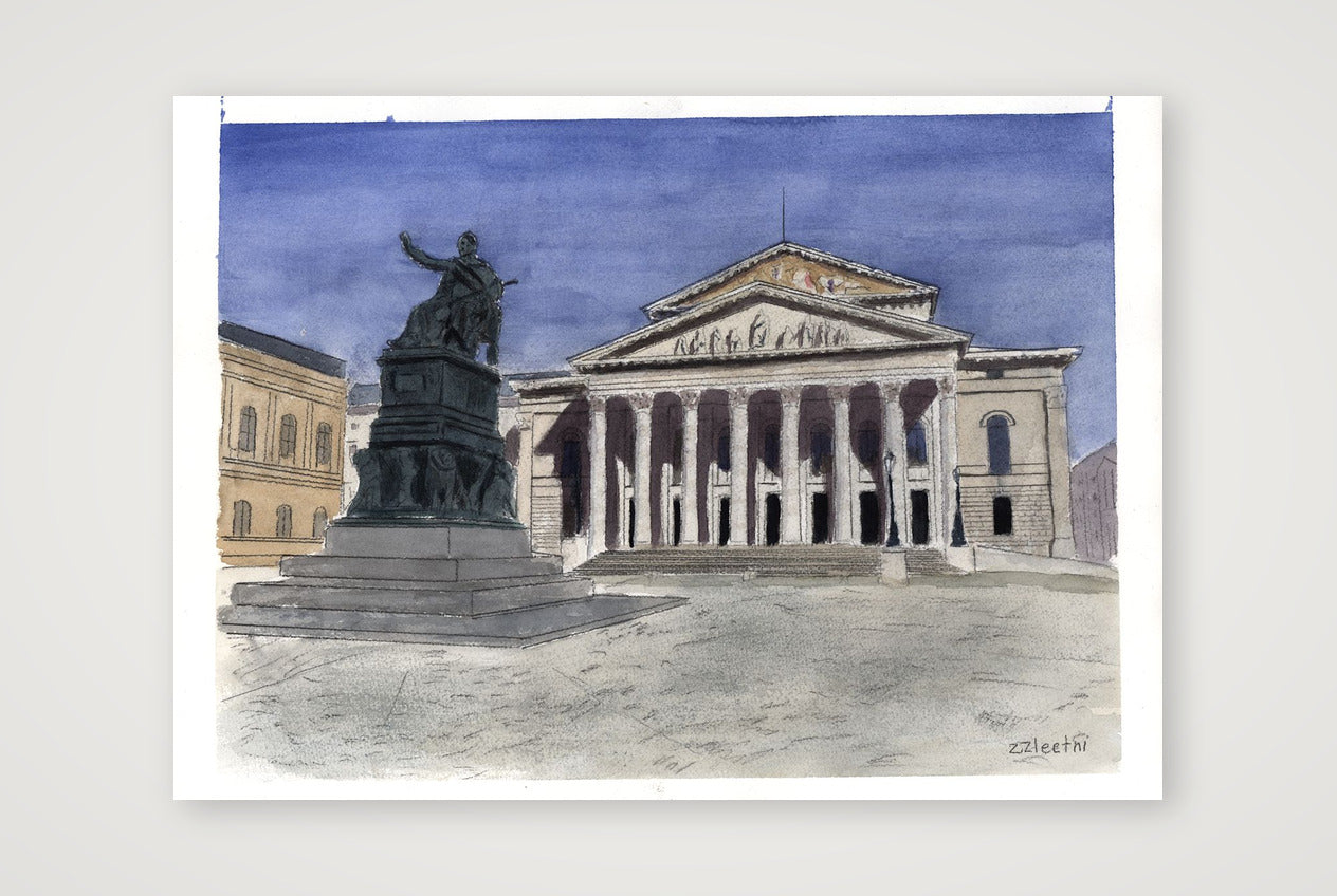 Münchner National Theater — 59×42cm, 23×17" Print only