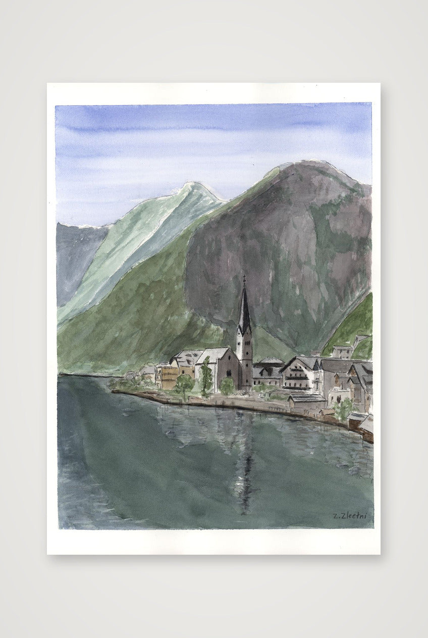 Blick auf Hallstatt — A4 (21×30cm, 8×12") Print only